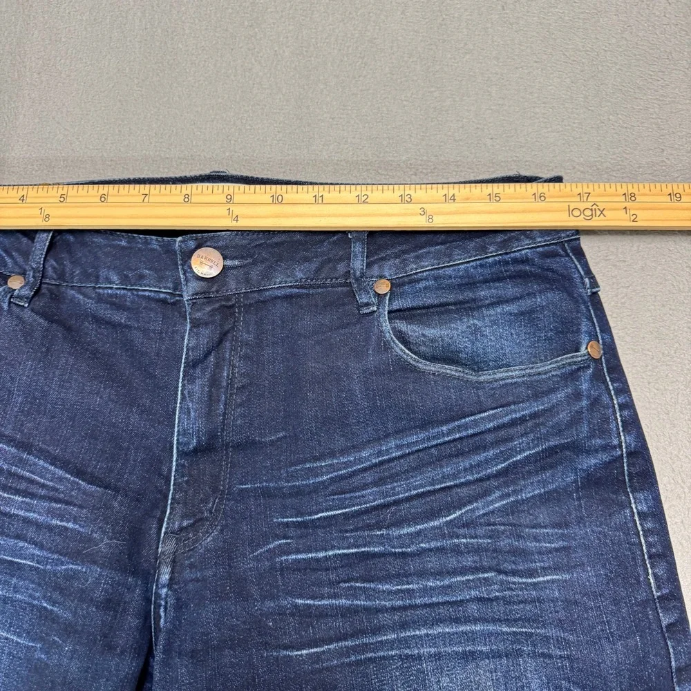 Barbell Apparel Jeans Mens 32 Dark Wash Blue Slim Athletic Fit Stretch Denim - Picture 4 of 11